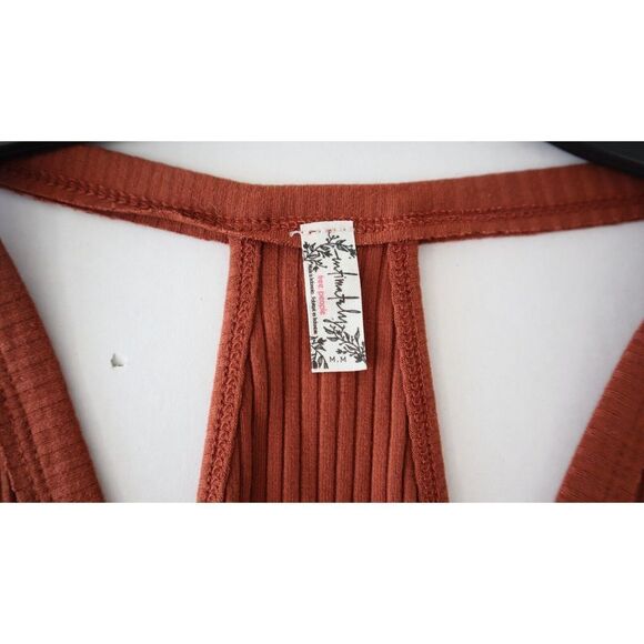 Intimately x FP Women Sz M Bronze Brown Speed Dial Ribbed Thong Bodysuit - Picture 3 of 8